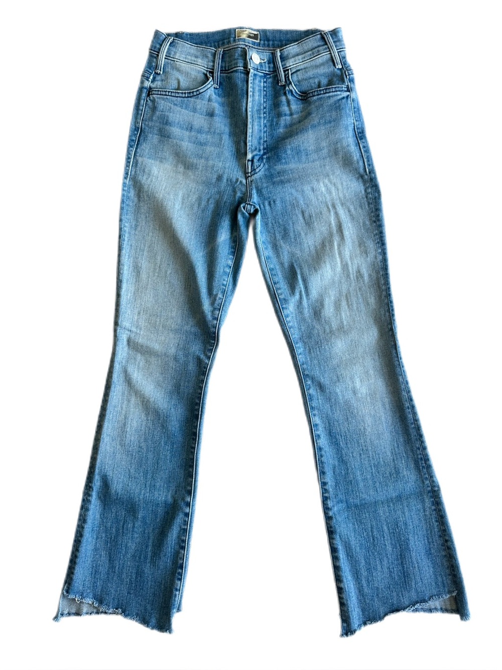 MOTHER The Hustler Ankle Fray Thunderstruck High Rise Flare Jeans Size 26